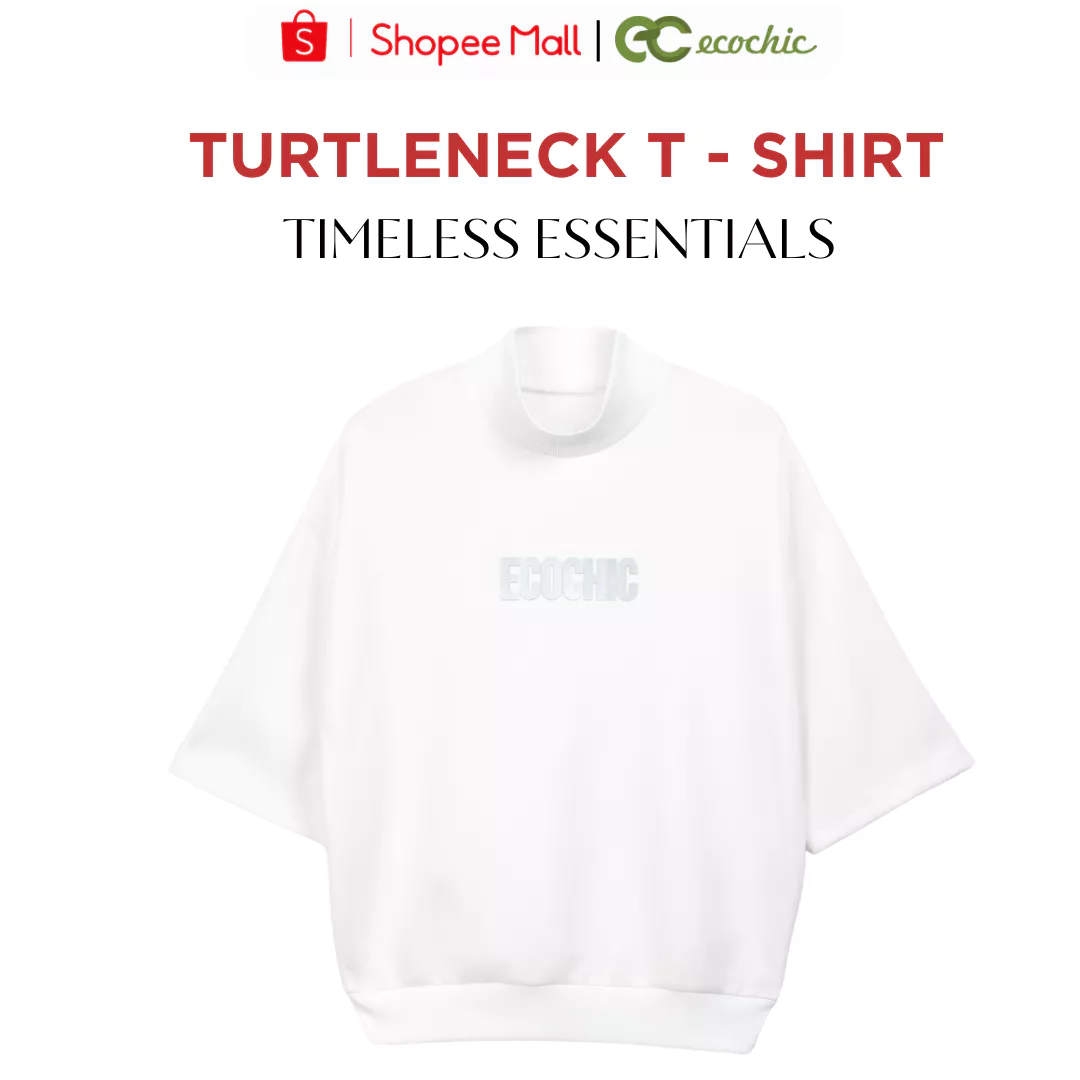 Áo Tay Lỡ ECOCHIC TURTLENECK TSHIRT TIMELESS ESSENTIALS Chất Liệu Ecozy Cao Cấp Unisex B110