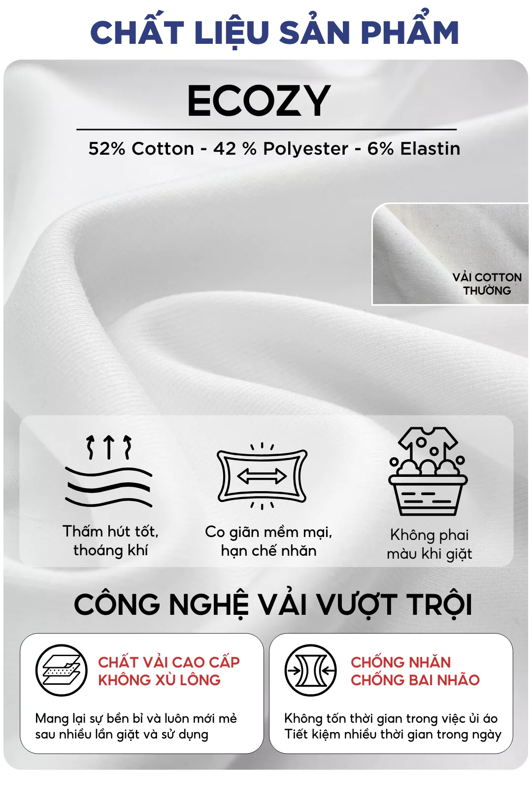 Áo Tay Lỡ ECOCHIC TURTLENECK TSHIRT TIMELESS ESSENTIALS Chất Liệu Ecozy Cao Cấp Unisex B110