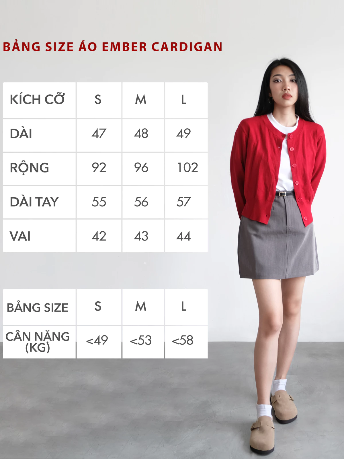 Áo Khoác Len Cardigan Màu Đỏ, Trắng, Đen Phong Cách Tối Giản Ember Cardigan | THE J STUDIO