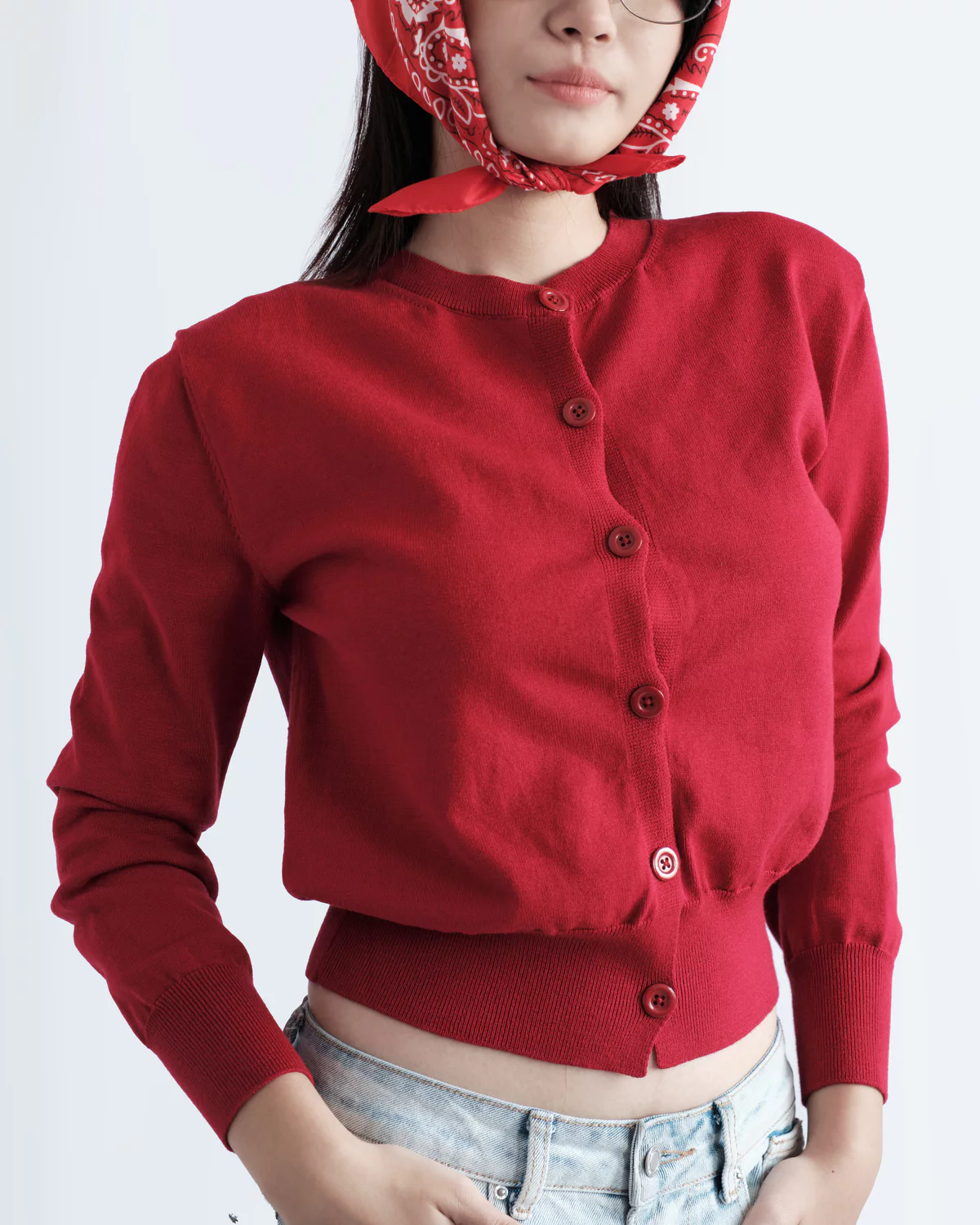 Áo Khoác Len Cardigan Màu Đỏ, Trắng, Đen Phong Cách Tối Giản Ember Cardigan | THE J STUDIO