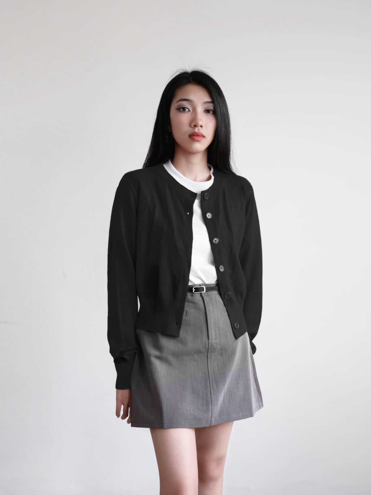 Áo Khoác Len Cardigan Màu Đỏ, Trắng, Đen Phong Cách Tối Giản Ember Cardigan | THE J STUDIO