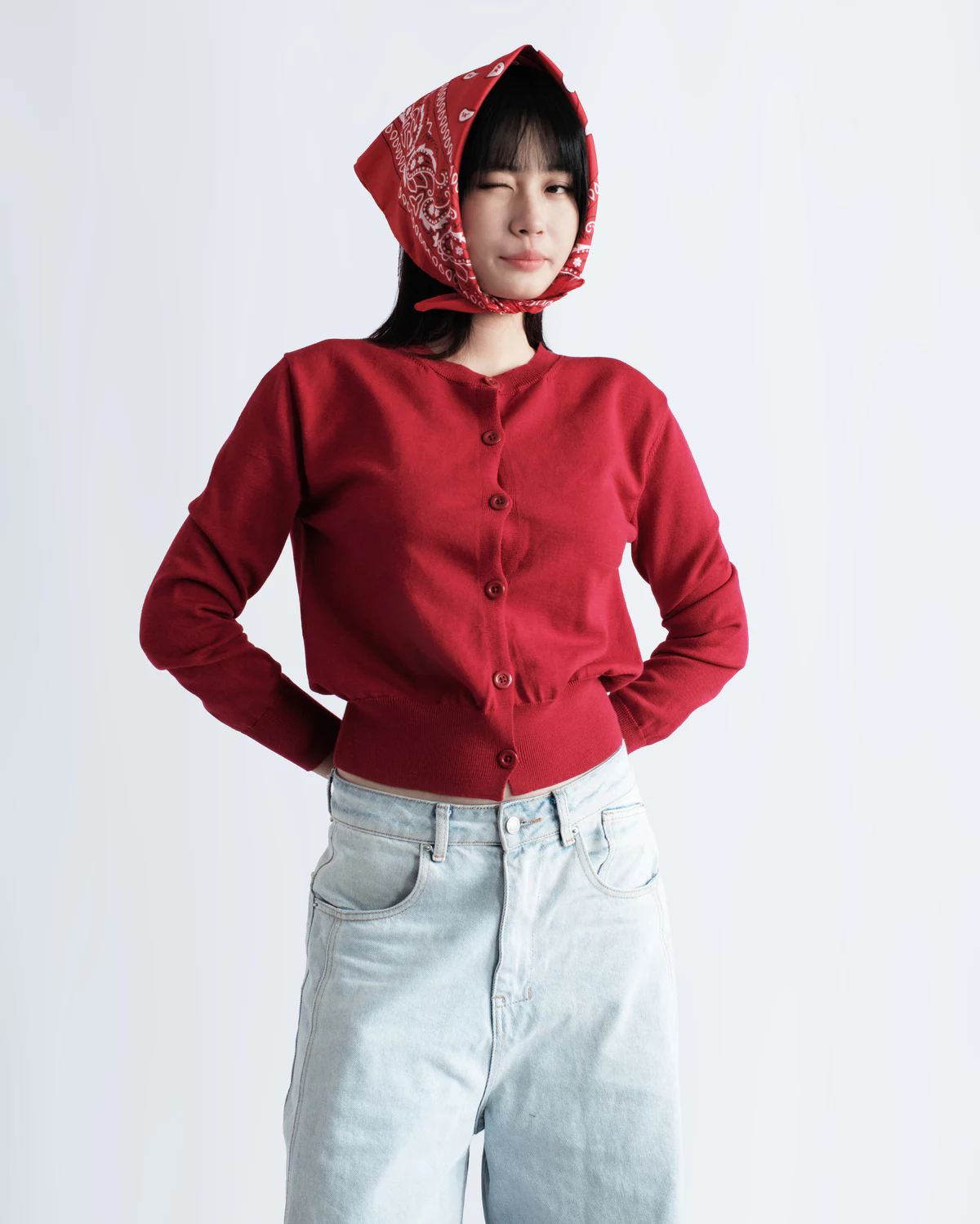 Áo Khoác Len Cardigan Màu Đỏ, Trắng, Đen Phong Cách Tối Giản Ember Cardigan | THE J STUDIO