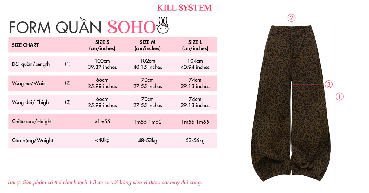 𝐊𝐈𝐋𝐋 𝐒𝐘𝐒𝐓𝐄𝐌 - Quần dài kaki ống rộng da beo SoHo