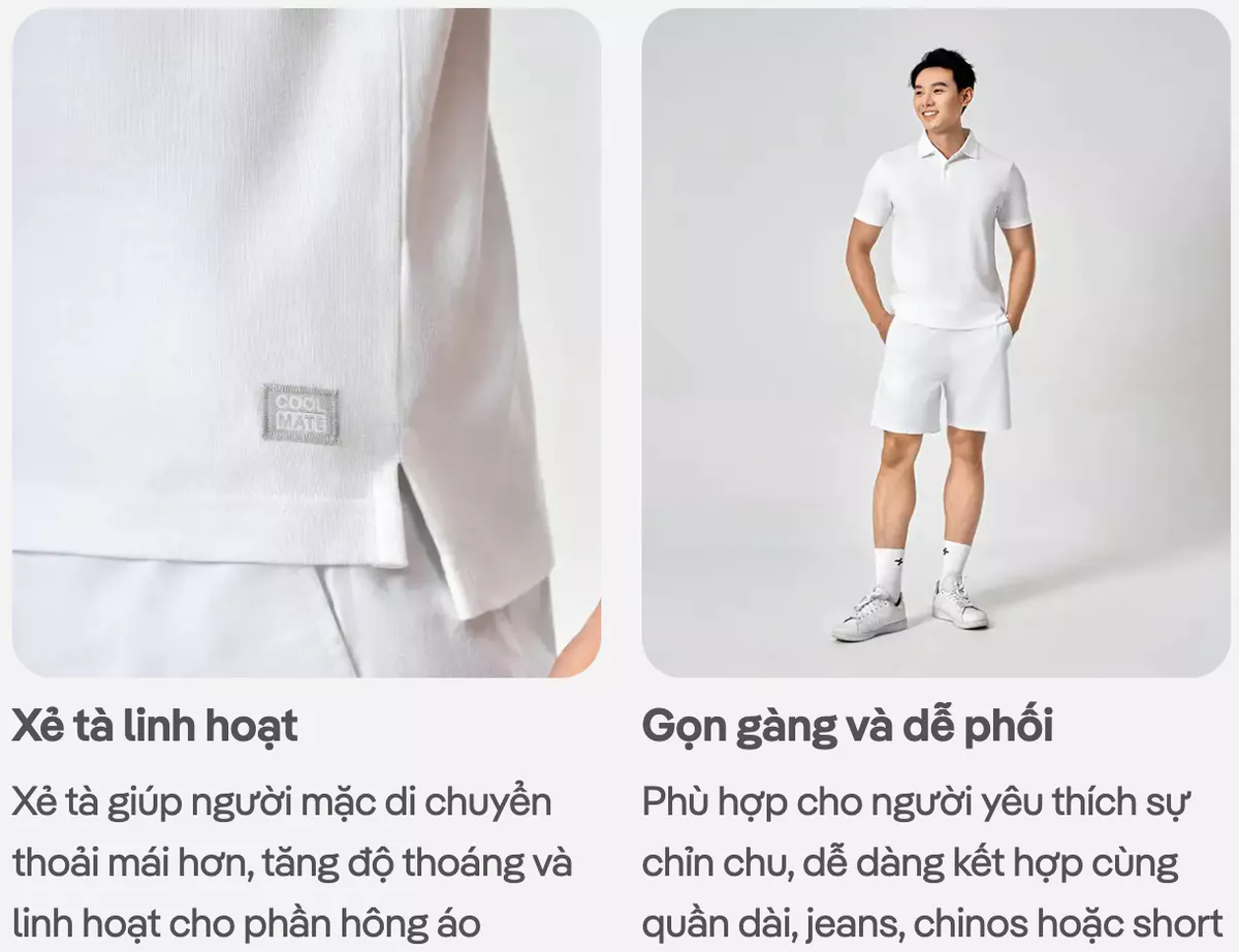 Áo Polo nam Premium Pique mềm mại thoáng khí phù hợp đi làm du lịch hoạt động ngoài trời Coolmate