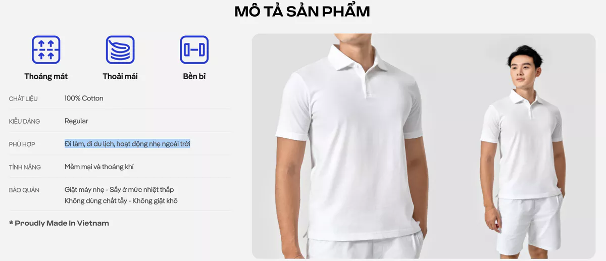 Áo Polo nam Premium Pique mềm mại thoáng khí phù hợp đi làm du lịch hoạt động ngoài trời Coolmate