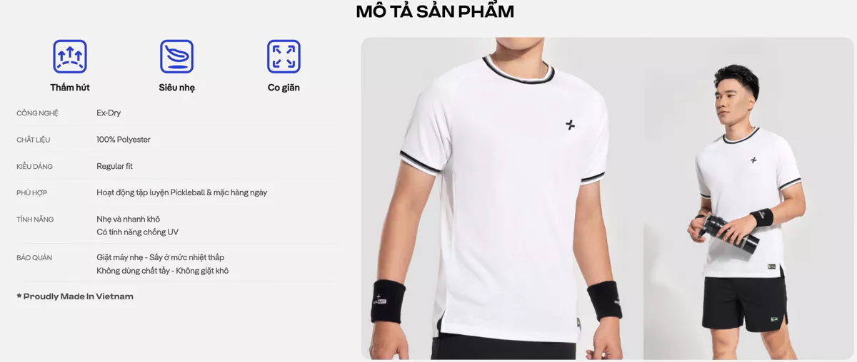 [TẶNG COMBO 2 ĐÔI TẤT]Set đồ bộ thể thao nam Pickleball Áo và Quần Dink Shot Thoáng khí Thấm hút tốt Coolmate