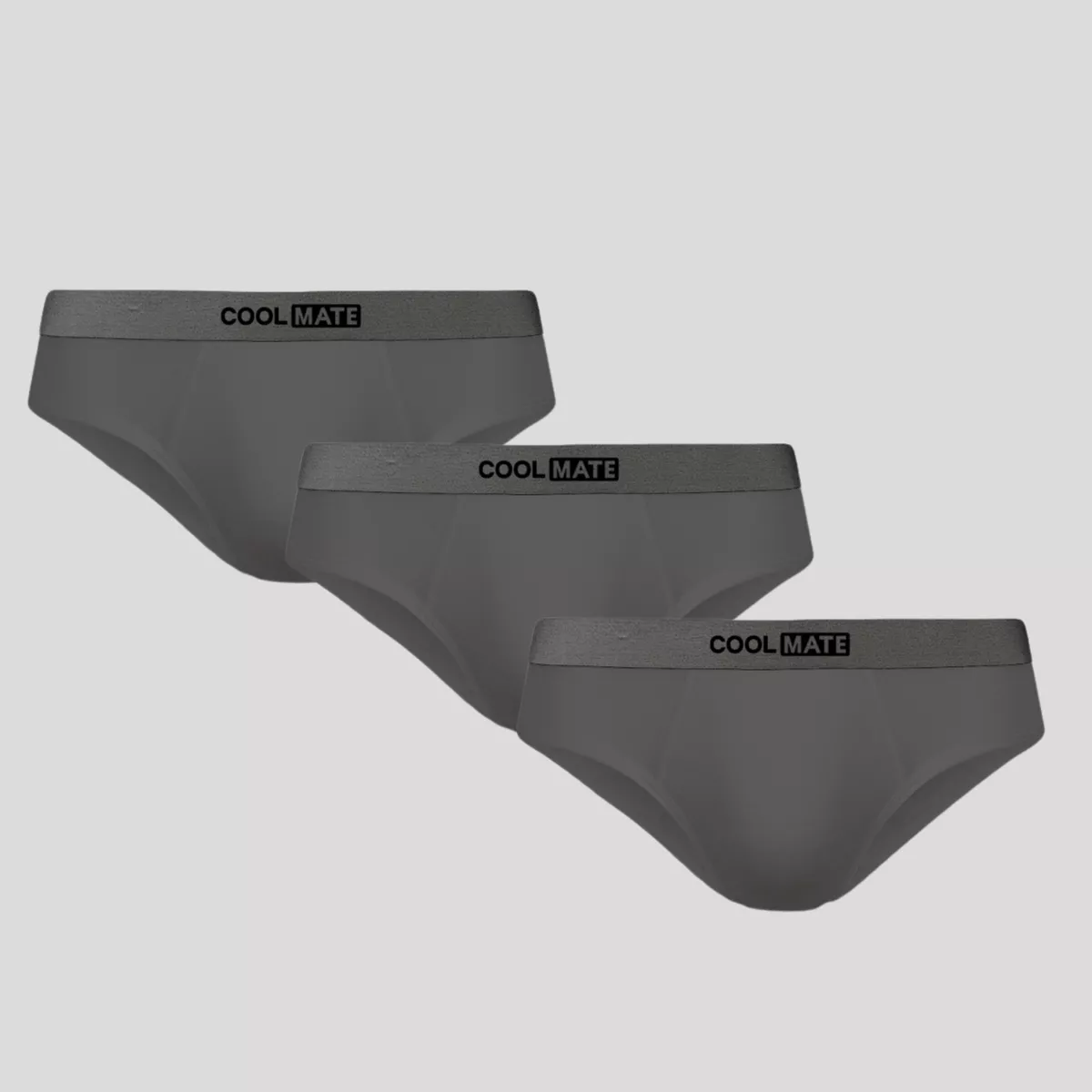 Combo 3 quần lót nam dáng tam giác Briefs Cotton thấm hút logo Coolmate