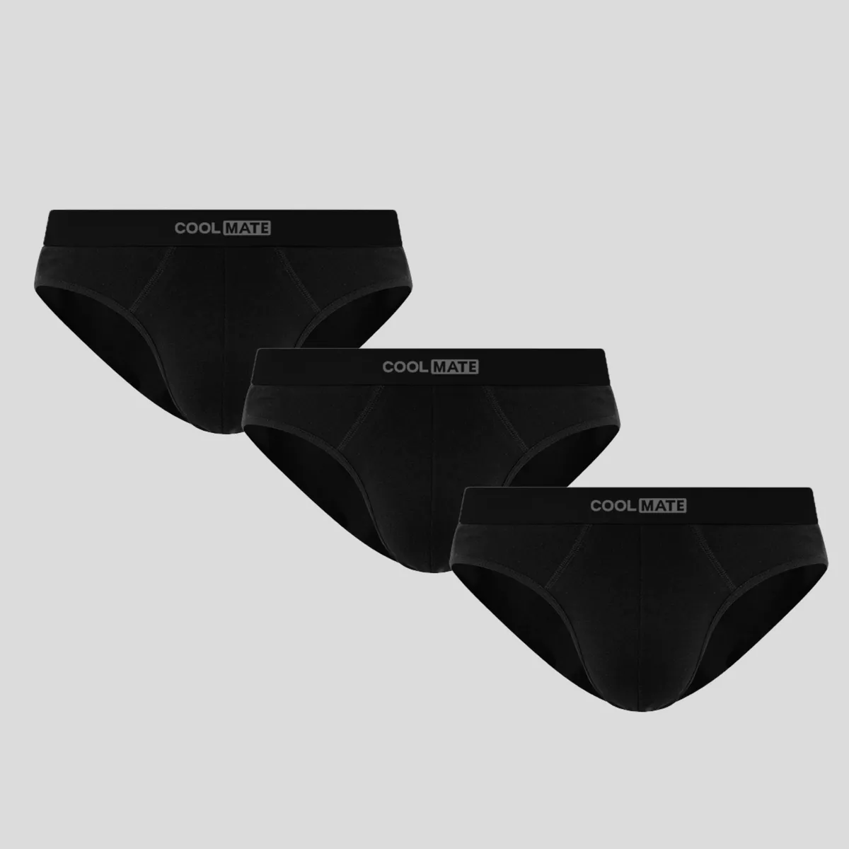 Combo 3 quần lót nam dáng tam giác Briefs Cotton thấm hút logo Coolmate