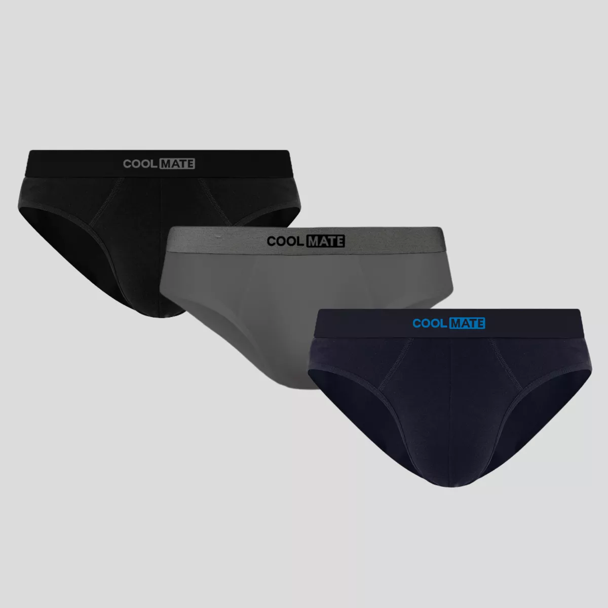 Combo 3 quần lót nam dáng tam giác Briefs Cotton thấm hút logo Coolmate