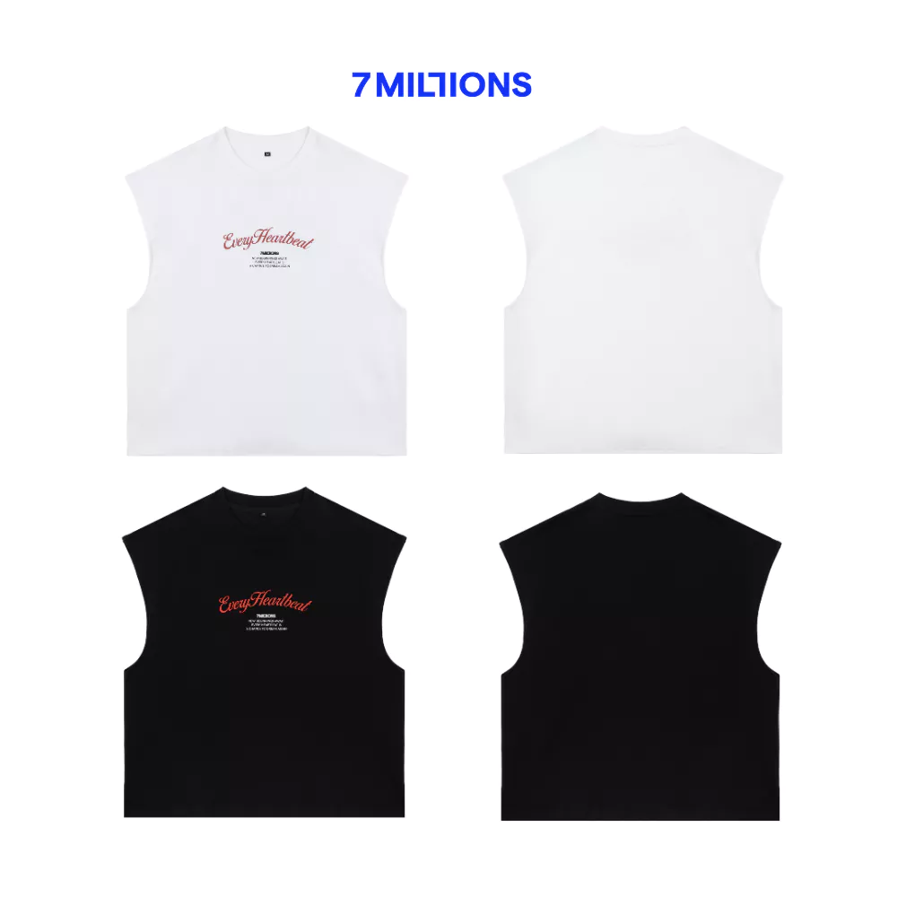 Áo Tanktop Vải Cotton 4 Chiều Unisex Oversized 7MILLIONS (Trắng & Đen)