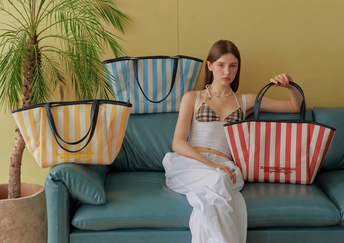 Túi Tote Canvas Kẻ Sọc SAIGONSWAGGER® STRIPE TOTE BAG