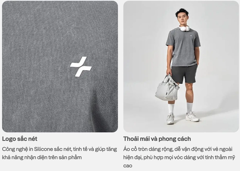 Áo thun thể thao nam tập Gym Cotton Oversize Comfort Washed thấm hút, thoáng mát, co giãn Coolmate
