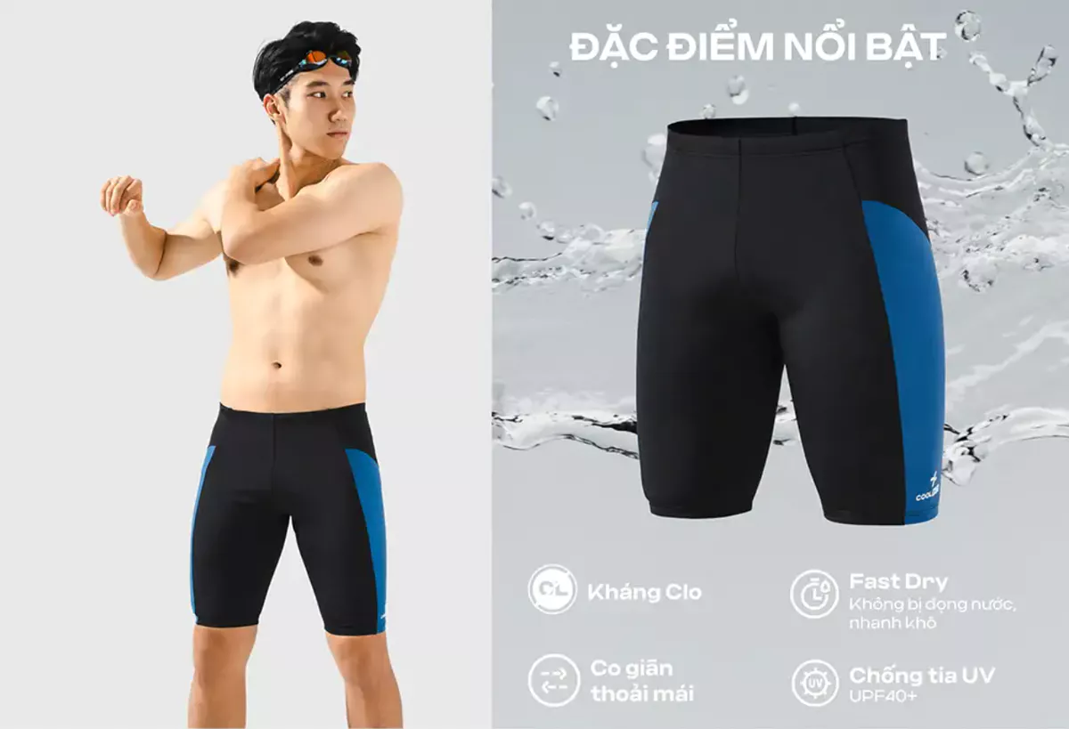Quần Bơi nam Summer Cool 9 inch chống bám nước, bền màu, chống UV, đồ bơi nam, đồ đi biển Coolmate