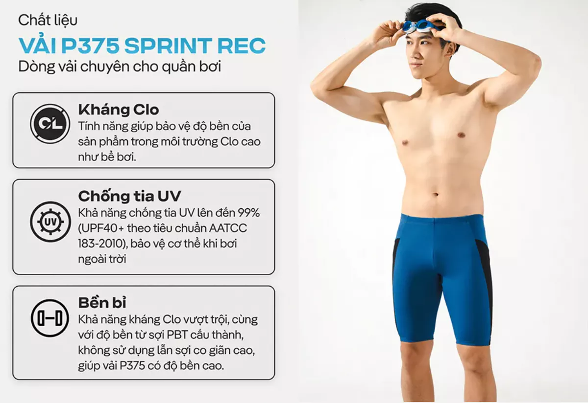 Quần Bơi nam Summer Cool 9 inch chống bám nước, bền màu, chống UV, đồ bơi nam, đồ đi biển Coolmate