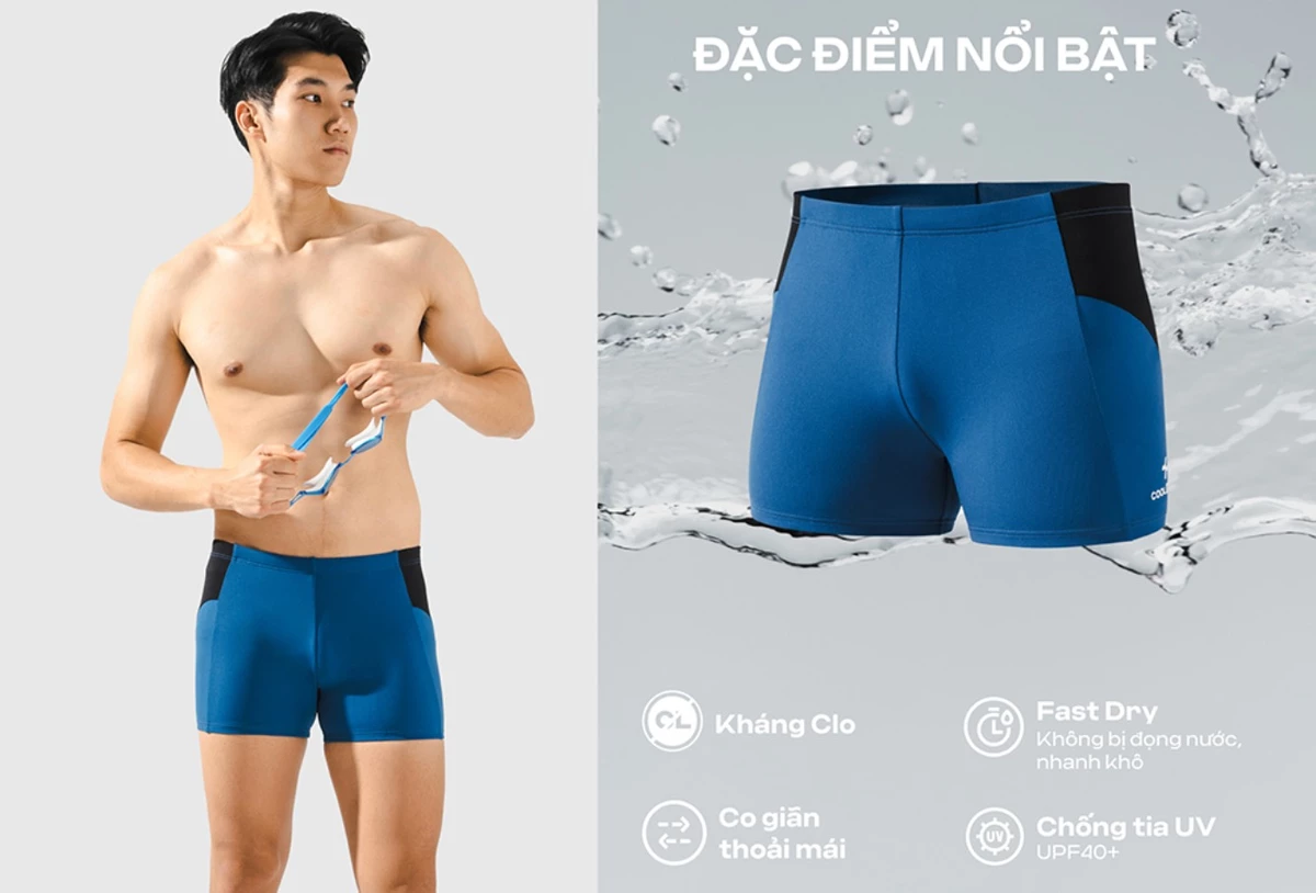 Quần Bơi nam Summer Cool 3.5 inch chống bám nước, bền màu, chống UV,đồ bơi nam,đồ đi biển Coolmate
