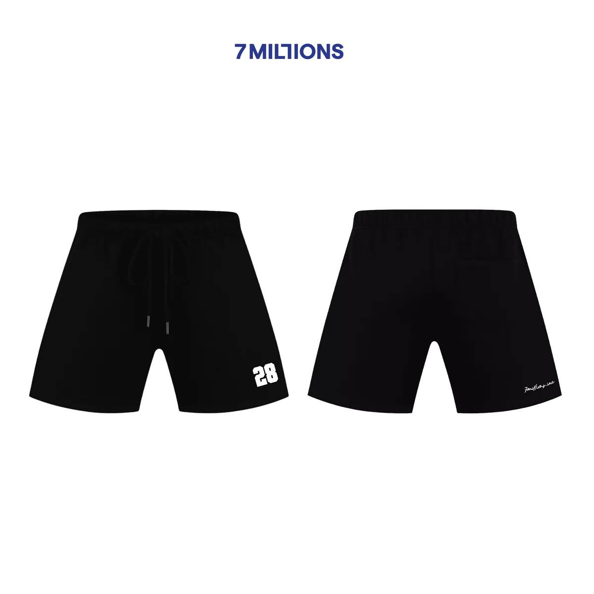 Quần Short 28 Vải Dù 2 Lớp 7MILLIONS (Đen)