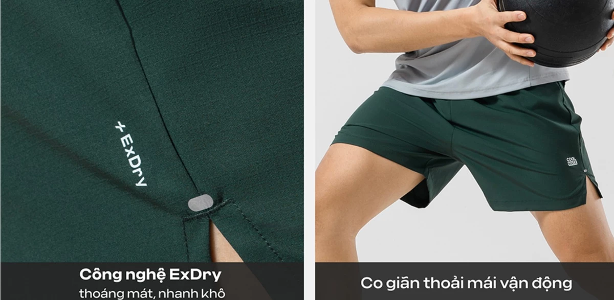 Set thể thao Gym Pickleball Áo thun Training Seamless Body Mapping Quần 5inch Essential Coolmate