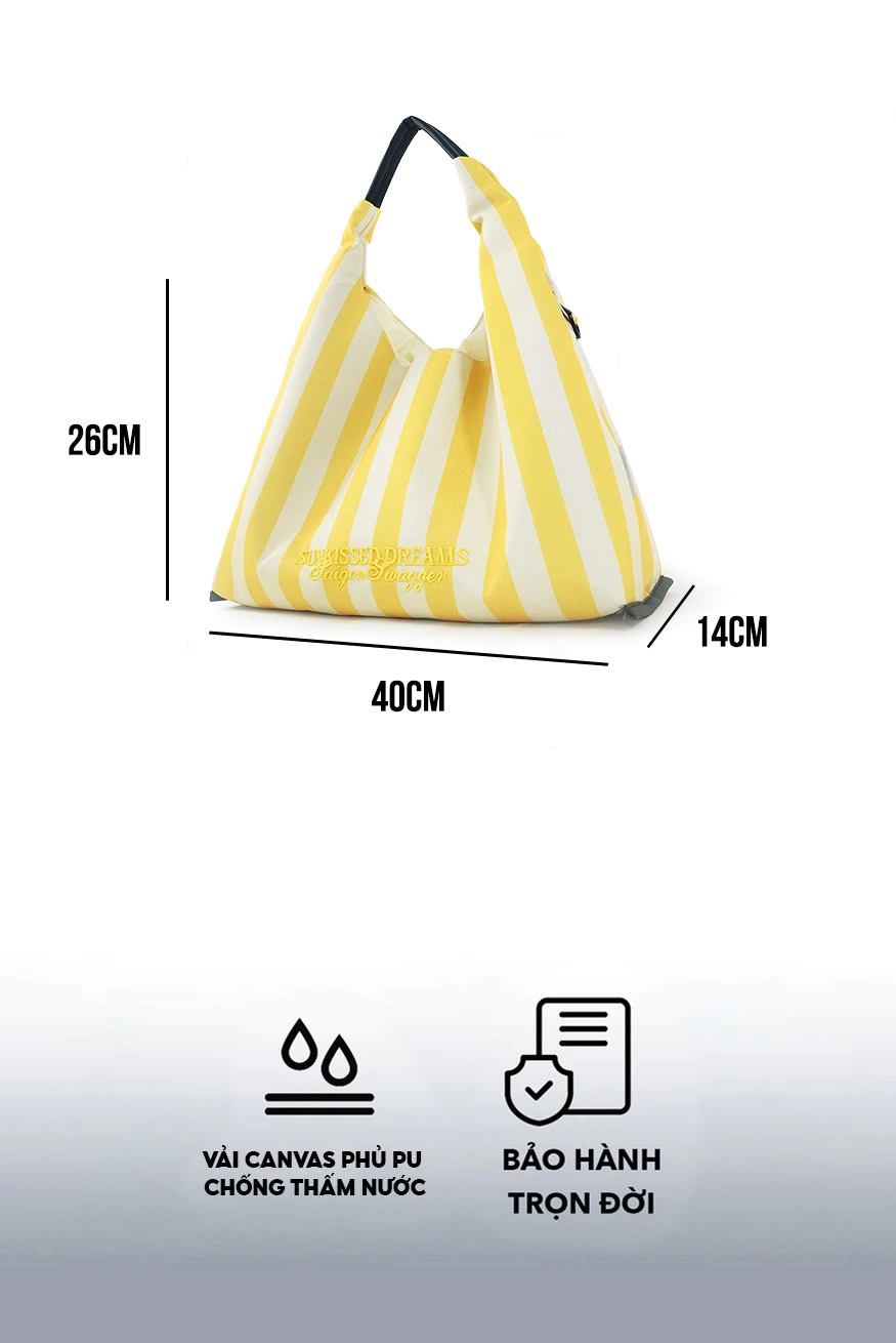 Túi Xách Hobo Canvas Kẻ Sọc SAIGONSWAGGER® STRIPE HOBO BAG