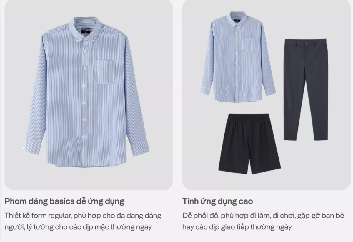 [TẶNG QUẦN 99K]Áo Sơ Mi nam Casual Kẻ sọc 100% cotton dáng Regular thoải mái, Áo đi làm đi chơi dạo phố Coolmate