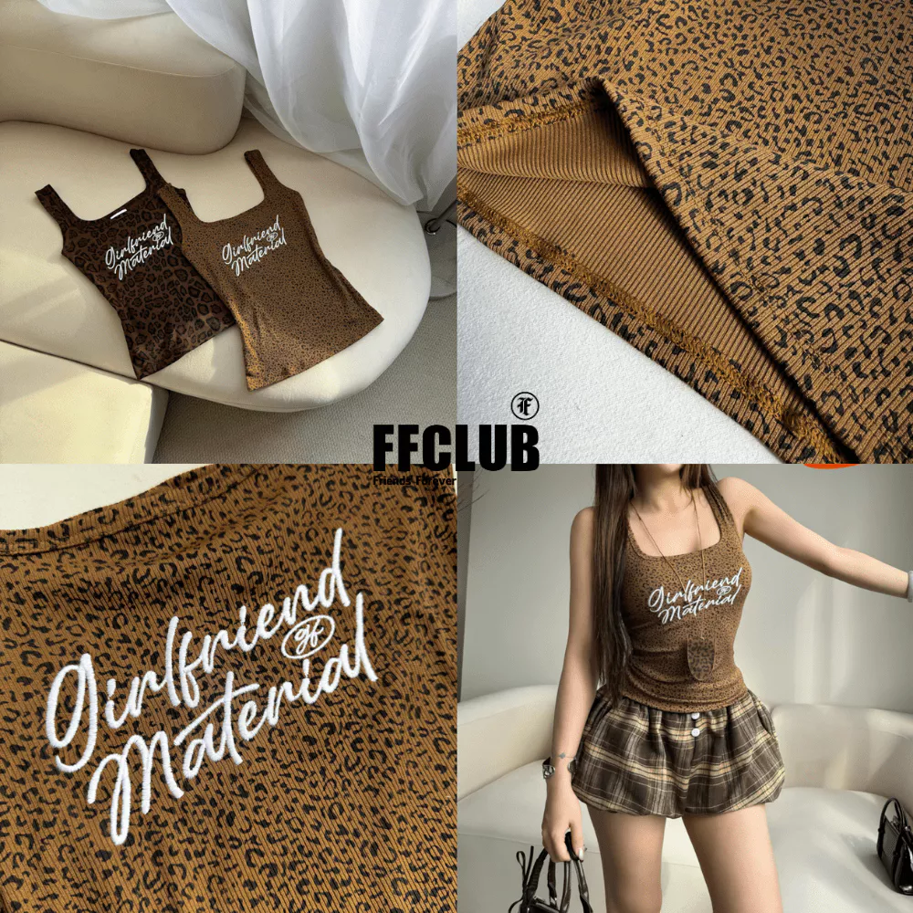 SET TANKTOP DA BEO 2 DÂY CỔ VUÔNG LOGO THÊU GIRL FRIEND FFCLUB MIX