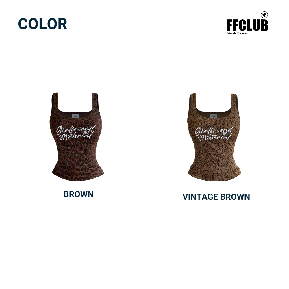 SET TANKTOP DA BEO 2 DÂY CỔ VUÔNG LOGO THÊU GIRL FRIEND FFCLUB MIX