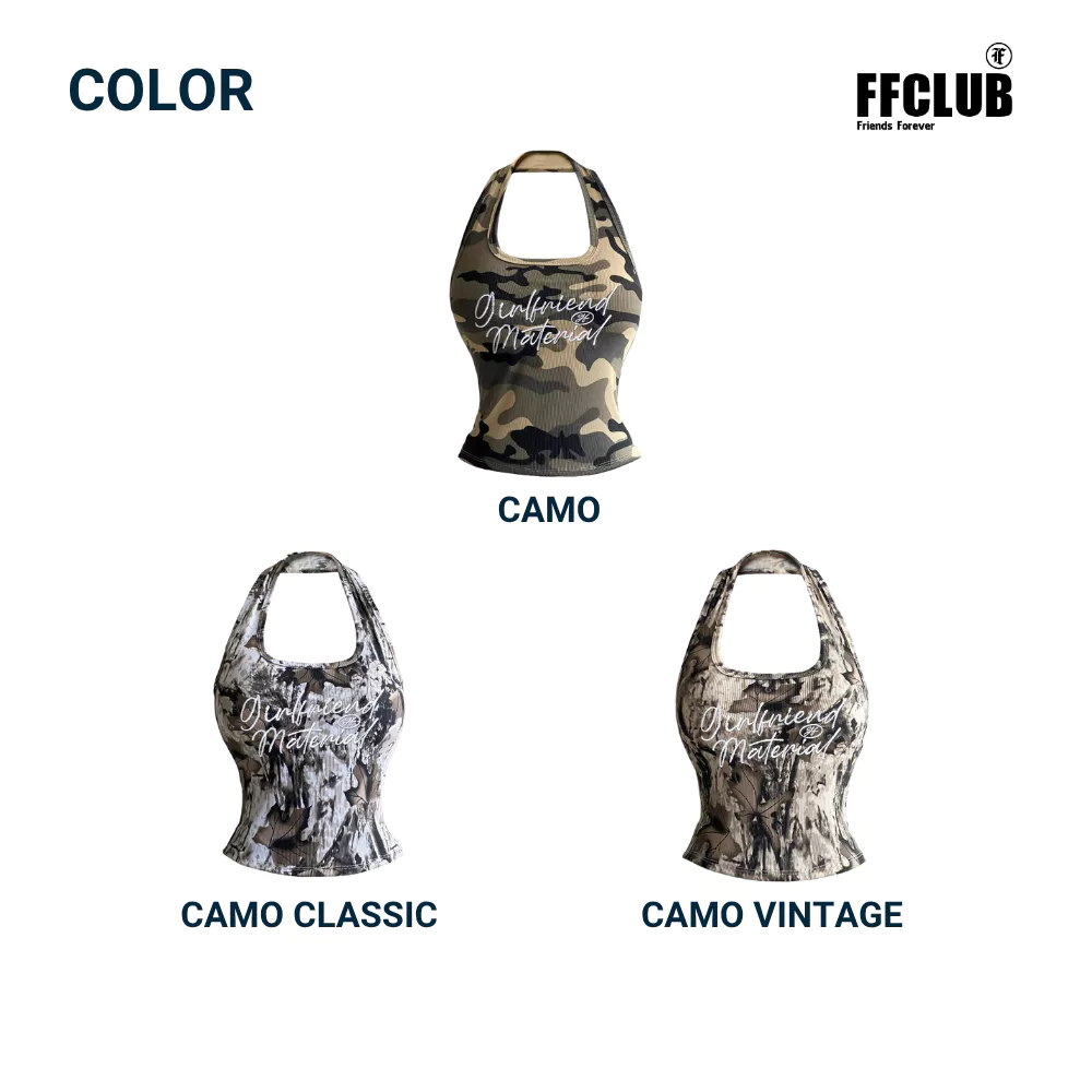 TANKTOP CỔ YẾM CAMO LOGO THÊU GIRL FRIEND FFCLUB