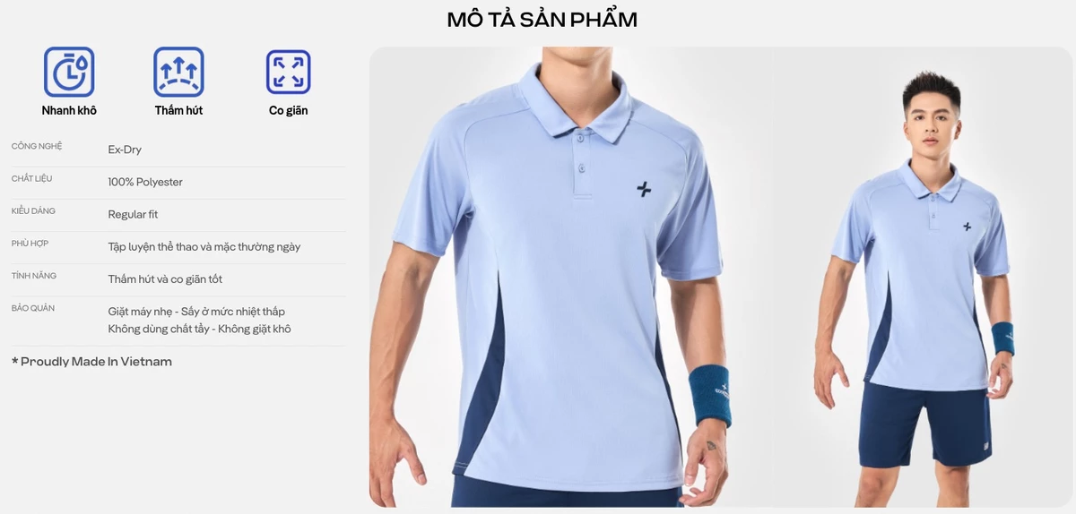 Set thể thao Pickleball Áo Polo promax Sideflow + Quần Shorts 7inch thoáng khí Coolmate