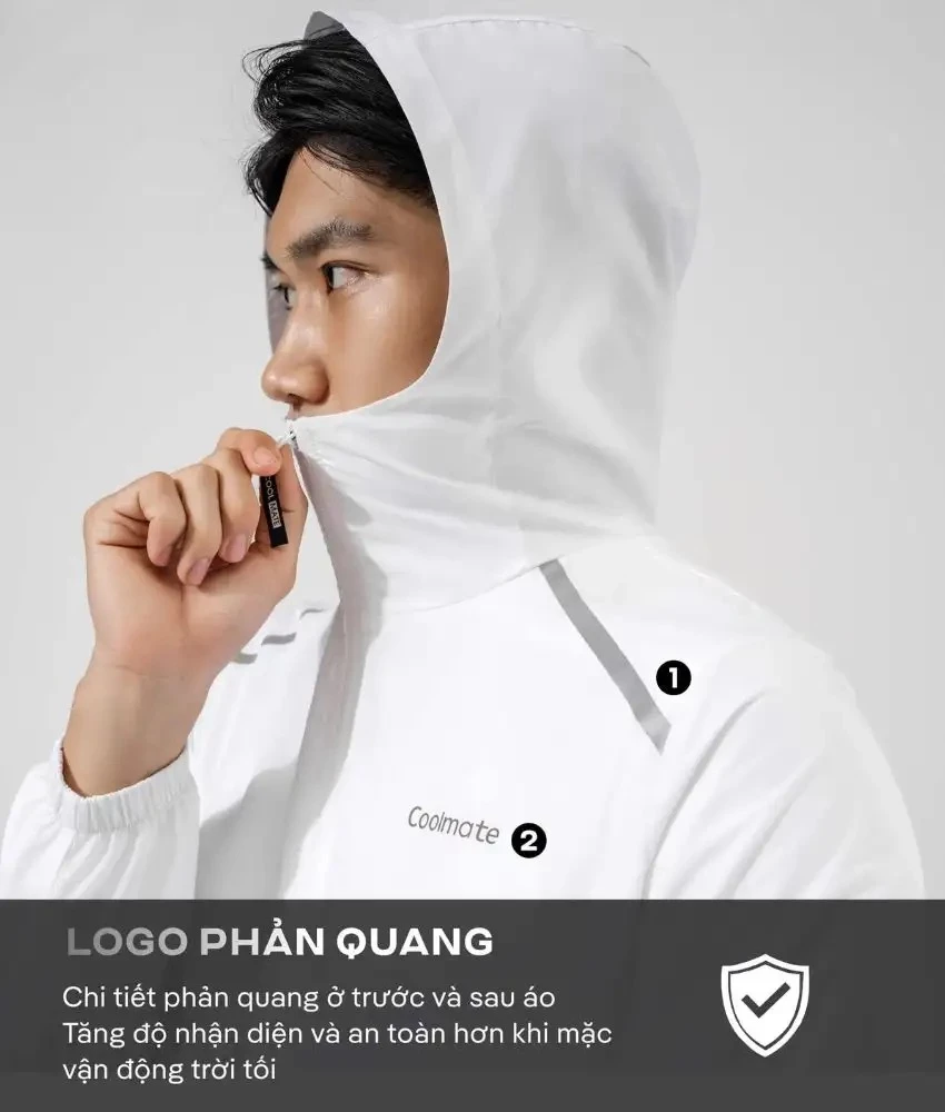 Áo khoác Daily Wear trượt nước chống UV, áo khoác bốn mùa siêu nhẹ có mũ đa năng mặc hàng ngày leo núi trekking Coolmate