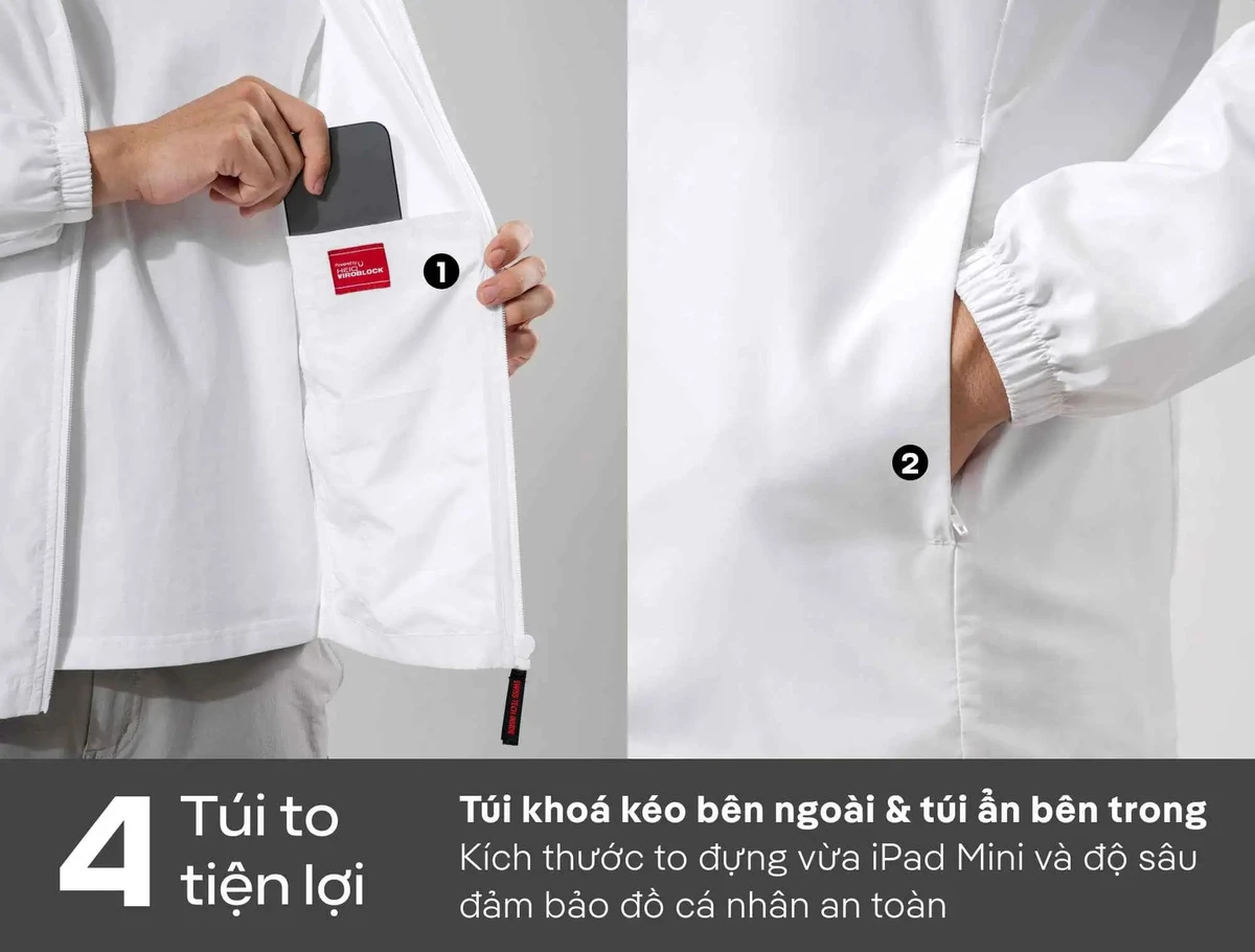 Áo khoác Daily Wear trượt nước chống UV, áo khoác bốn mùa siêu nhẹ có mũ đa năng mặc hàng ngày leo núi trekking Coolmate