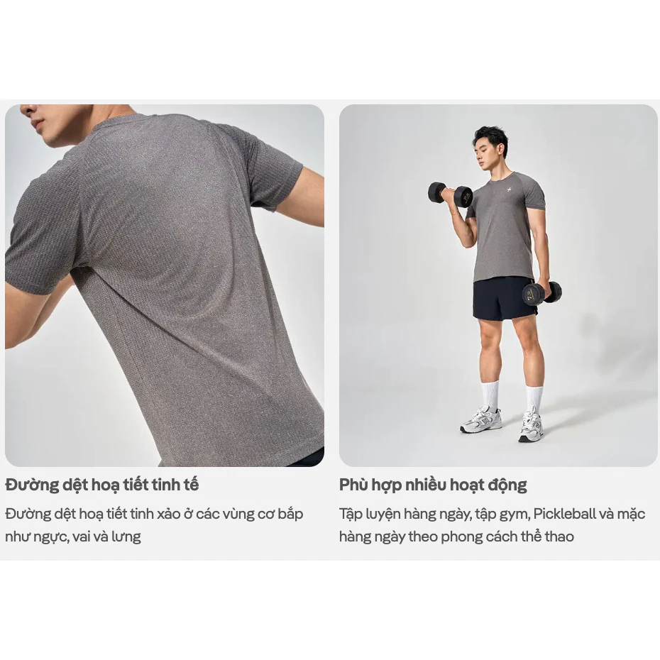 Set thể thao nam Áo Tshirt Training Seamless Body Mapping Quần Shorts 7 inch đa năng Coolmate