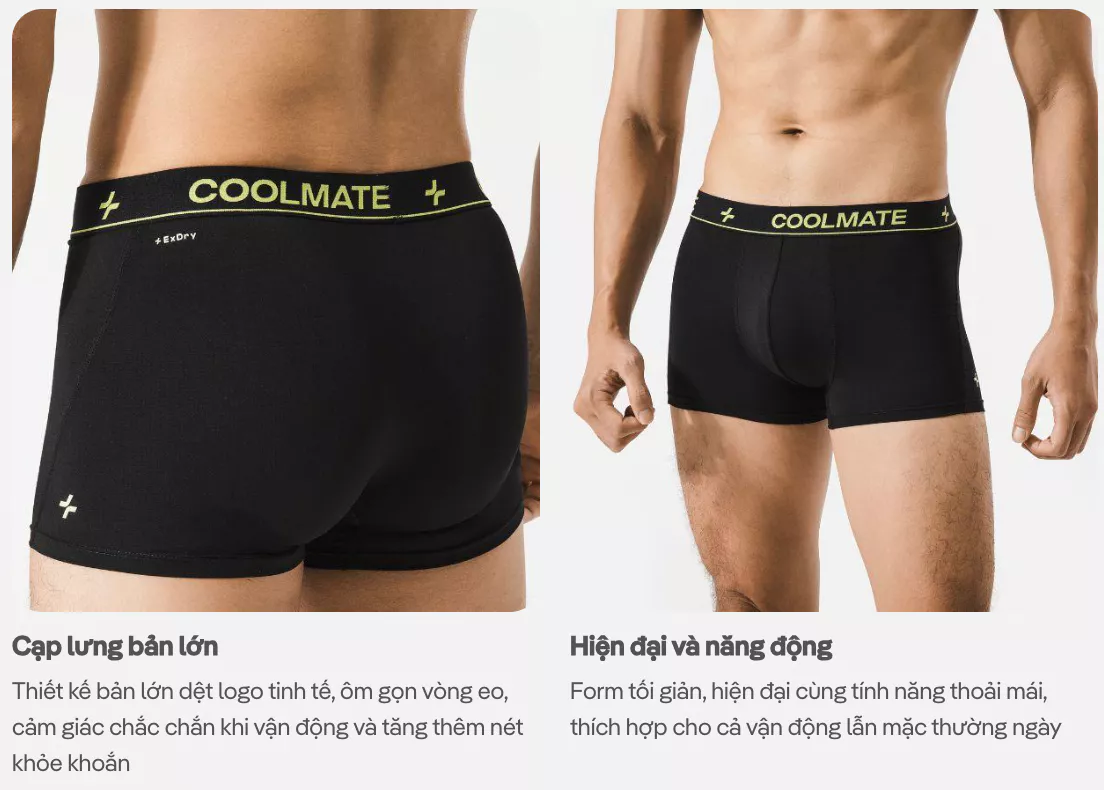 Combo 3 Quần Lót Nam Trunk AirMax Mesh Thoáng mát, Nhanh Khô, Co giãn - Coolmate