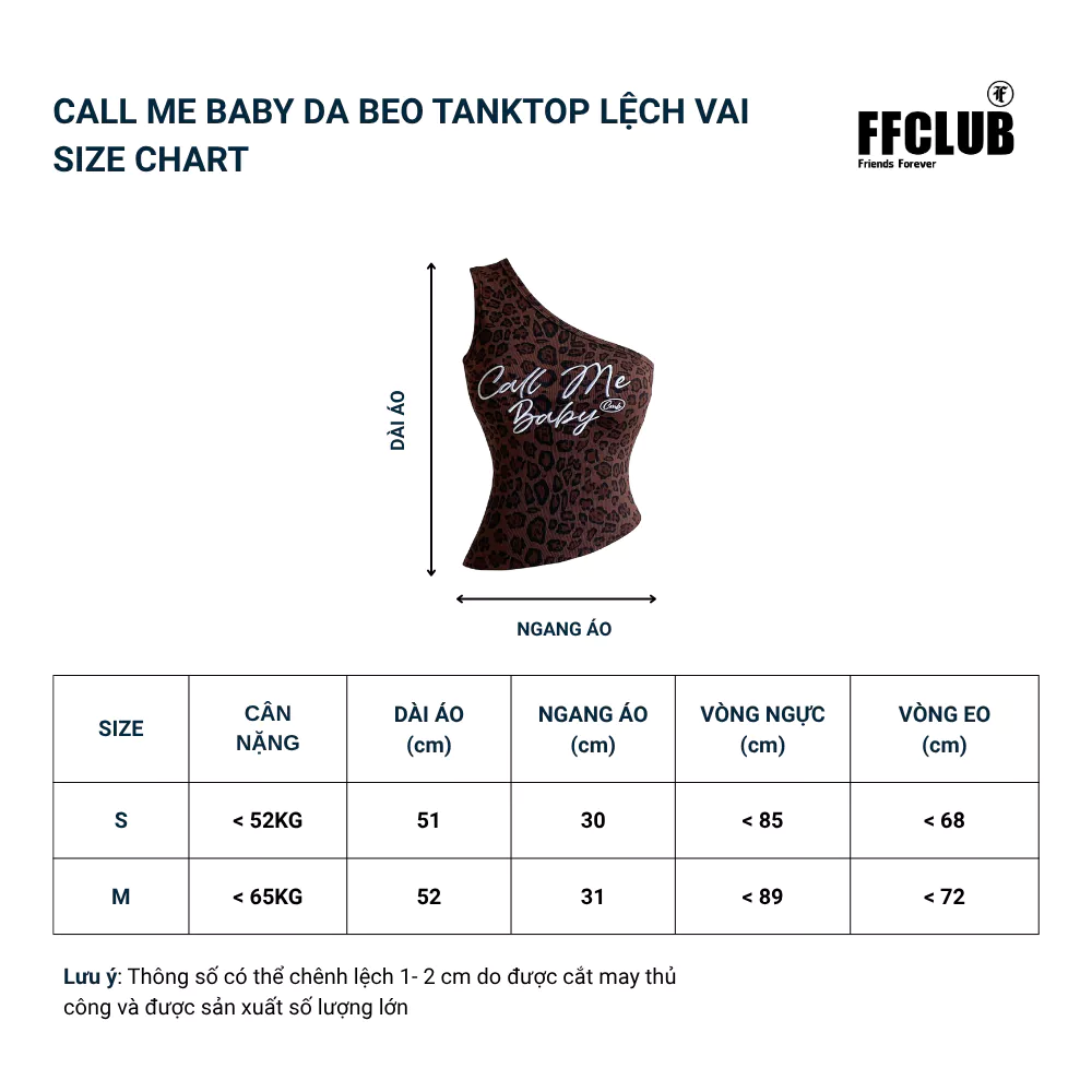 TANKTOP LỆCH VAI DA BEO LOGO THÊU CALL ME BABY FFCLUB MIX