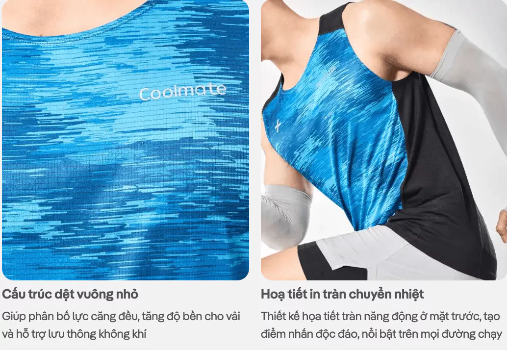 Set đồ chạy bộ thể thao Áo Singlet Advanced Vent Tech và Quần Maxcool thoáng khí Coolmate