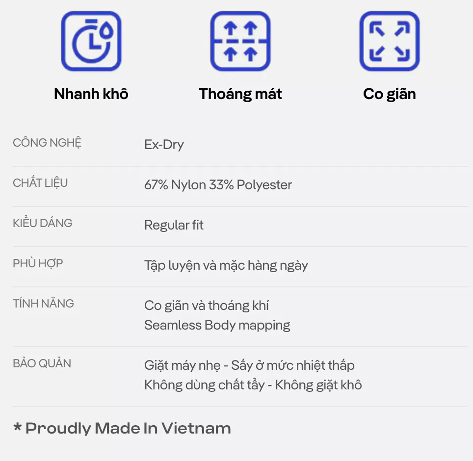 Áo thun thể thao nam tập gym pickleball Training Seamless Body Mapping mát lạnh thoáng khí Coolmate