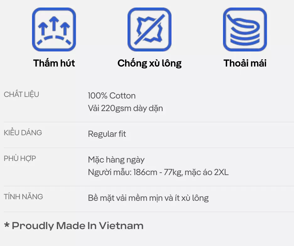 Áo thun nam TShirt Basic Cotton 100% 220gsm dày dặn mềm mại Coolmate