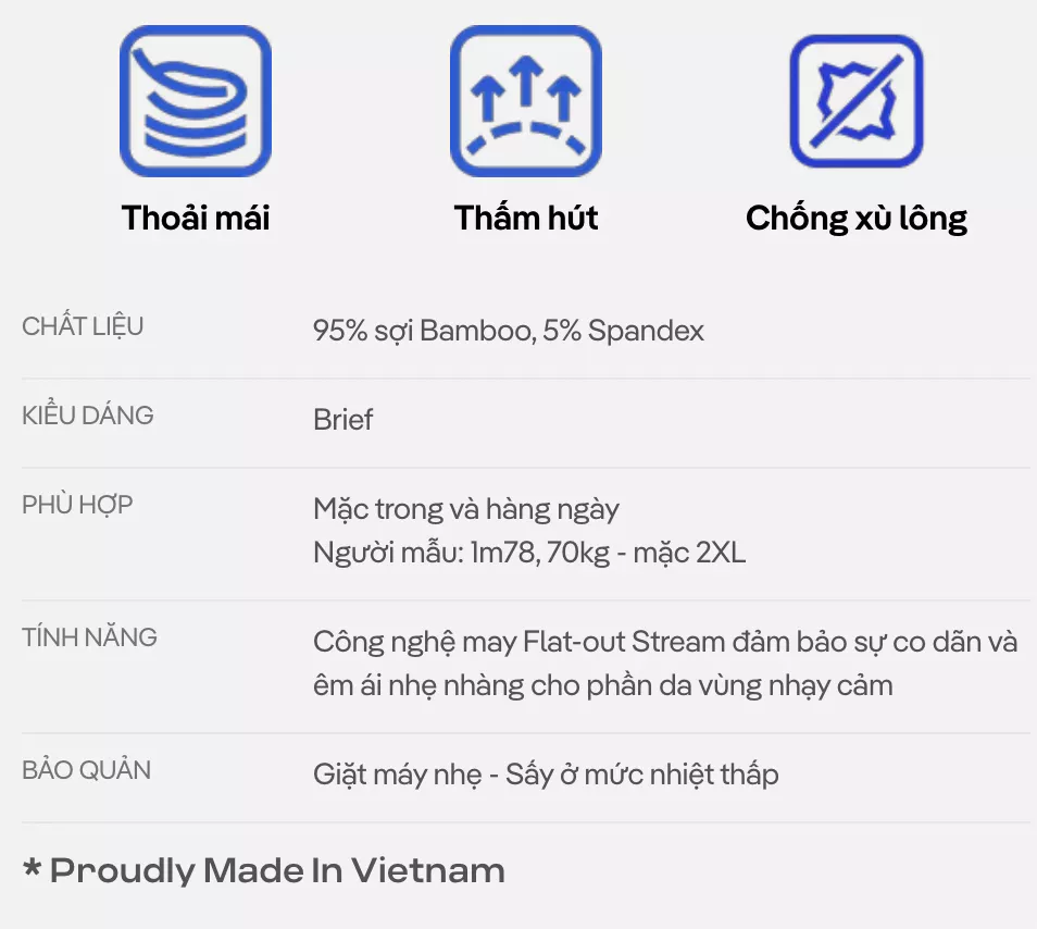 Quần lót nam tam giác Brief Bamboo kháng khuẩn Coolmate
