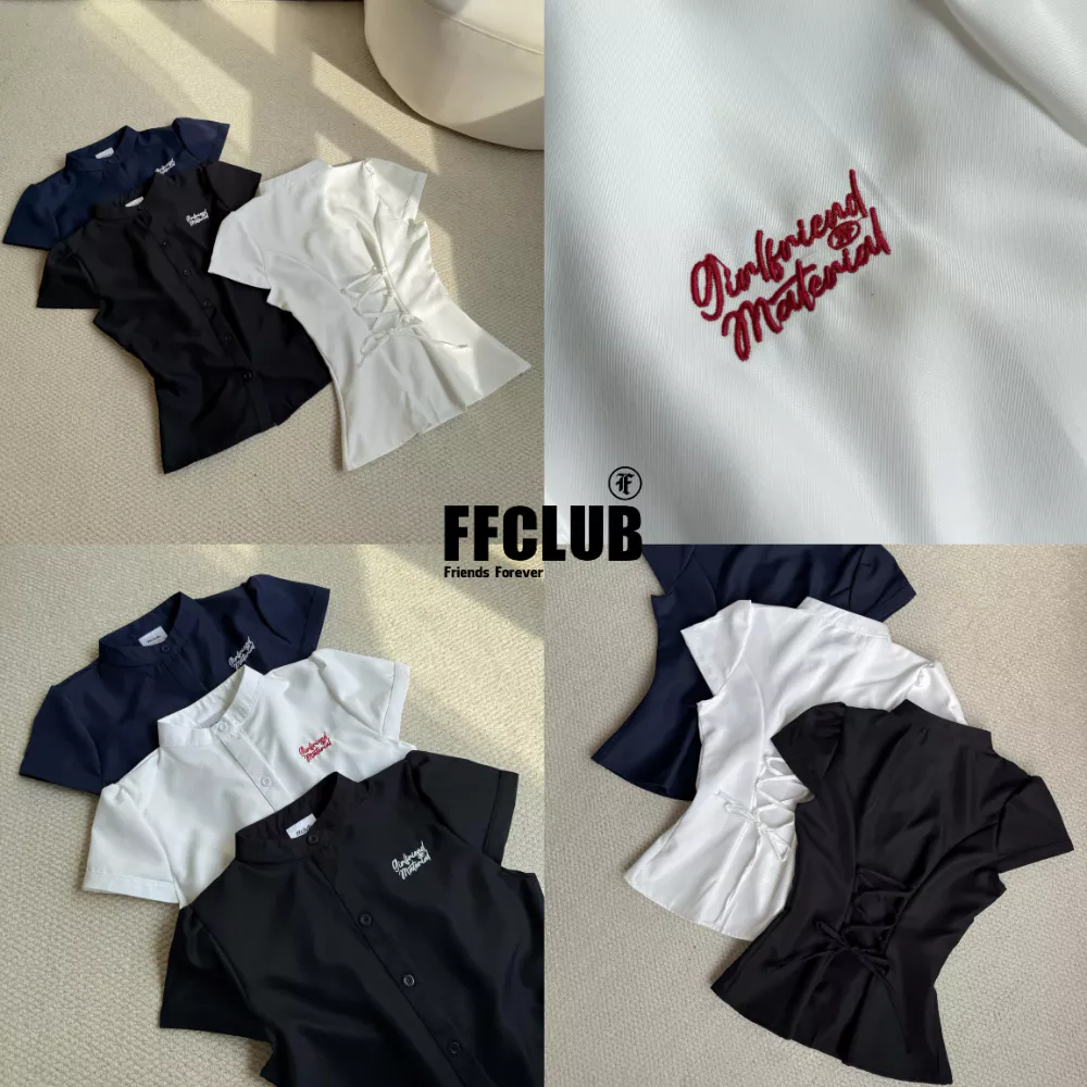 Áo Sơ Mi thêu logo GIRLFRIEND có thắt eo FFCLUB