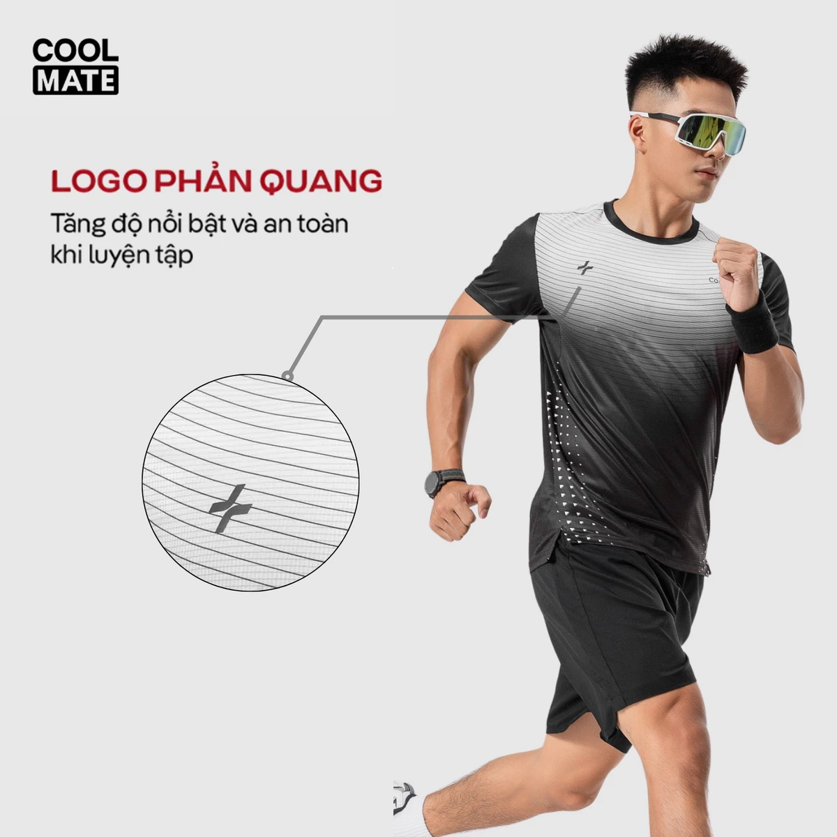 [MUA 3 GIẢM 12%]Áo thun thể thao chạy bộ Gradient thấm hút tốt thoáng khí Coolmate