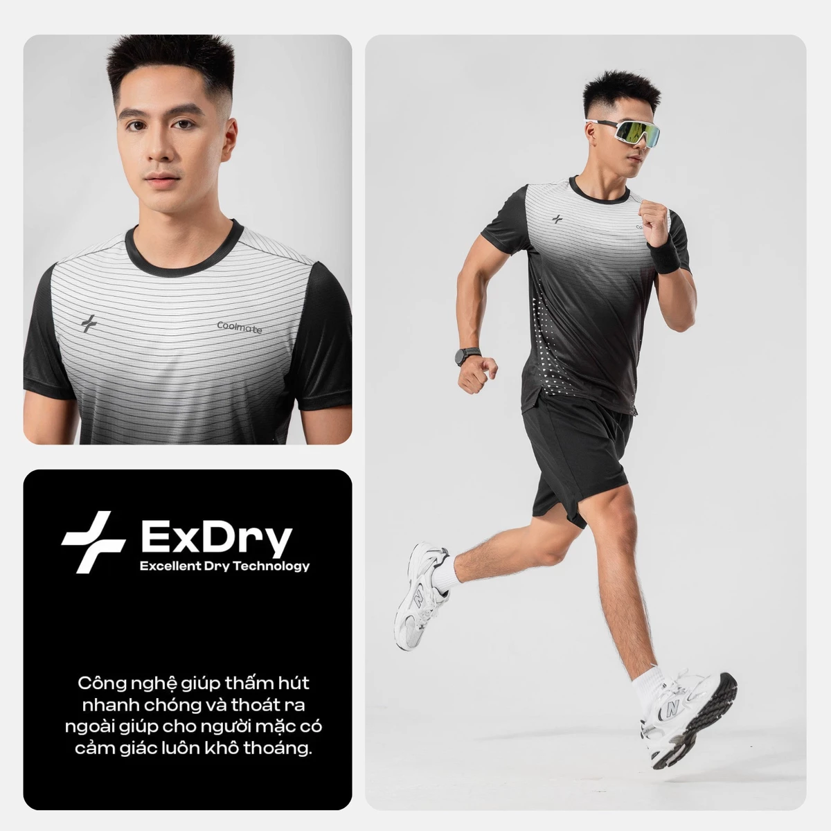 [MUA 3 GIẢM 12%]Áo thun thể thao chạy bộ Gradient thấm hút tốt thoáng khí Coolmate