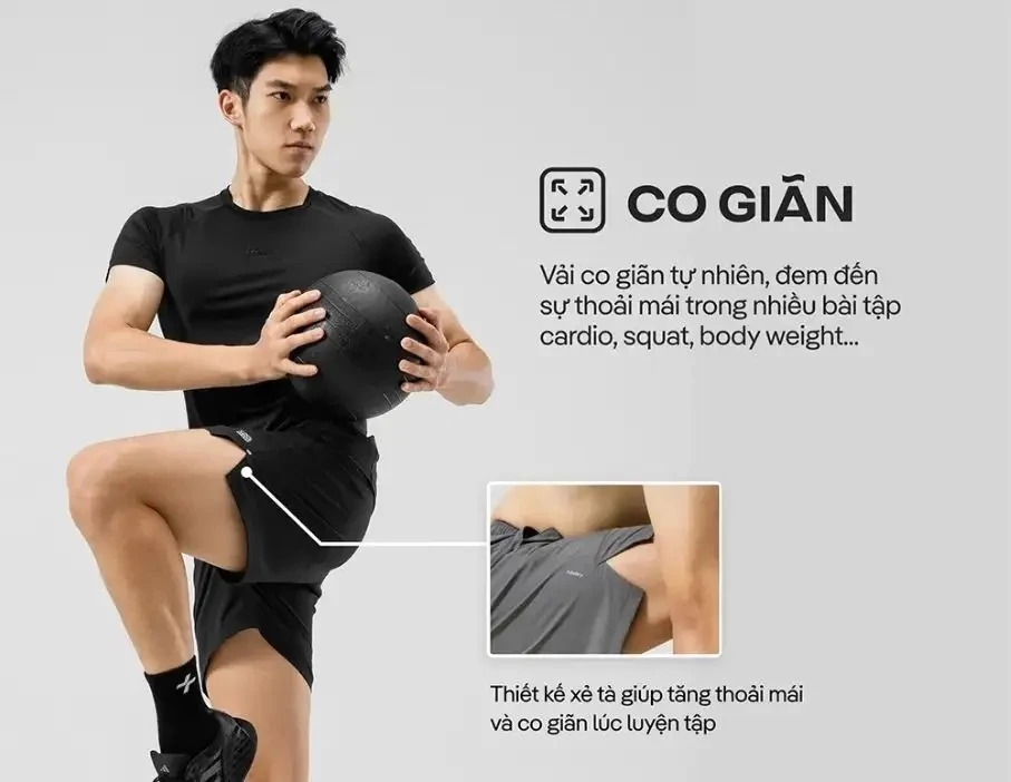 Set thể thao Áo thun Promax và Shorts 5inch Essentials thoáng khí set tập Gym đa năng Coolmate