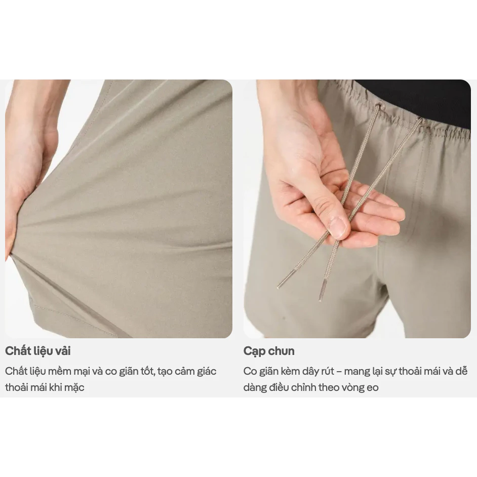 [MUA 2 GIẢM 5%]Quần short nam Travel shorts 7inch mềm mại, thoáng khí, quần đùi dạo phố, du lịch đi biển Coolmate