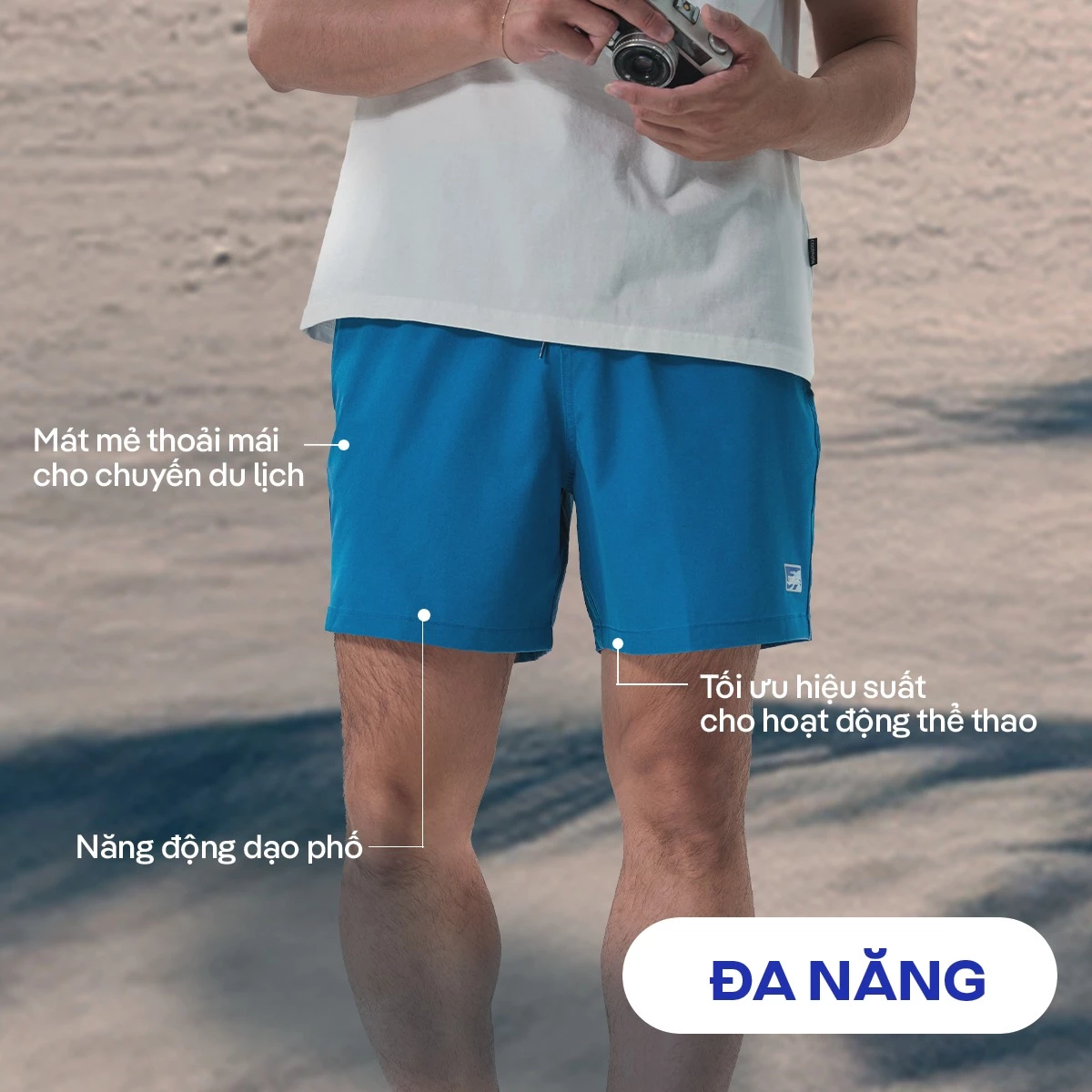 Quần shorts nam Summer Cool mềm mại, thoáng mát, thấm hút, 7inch 2 lớp Coolmate