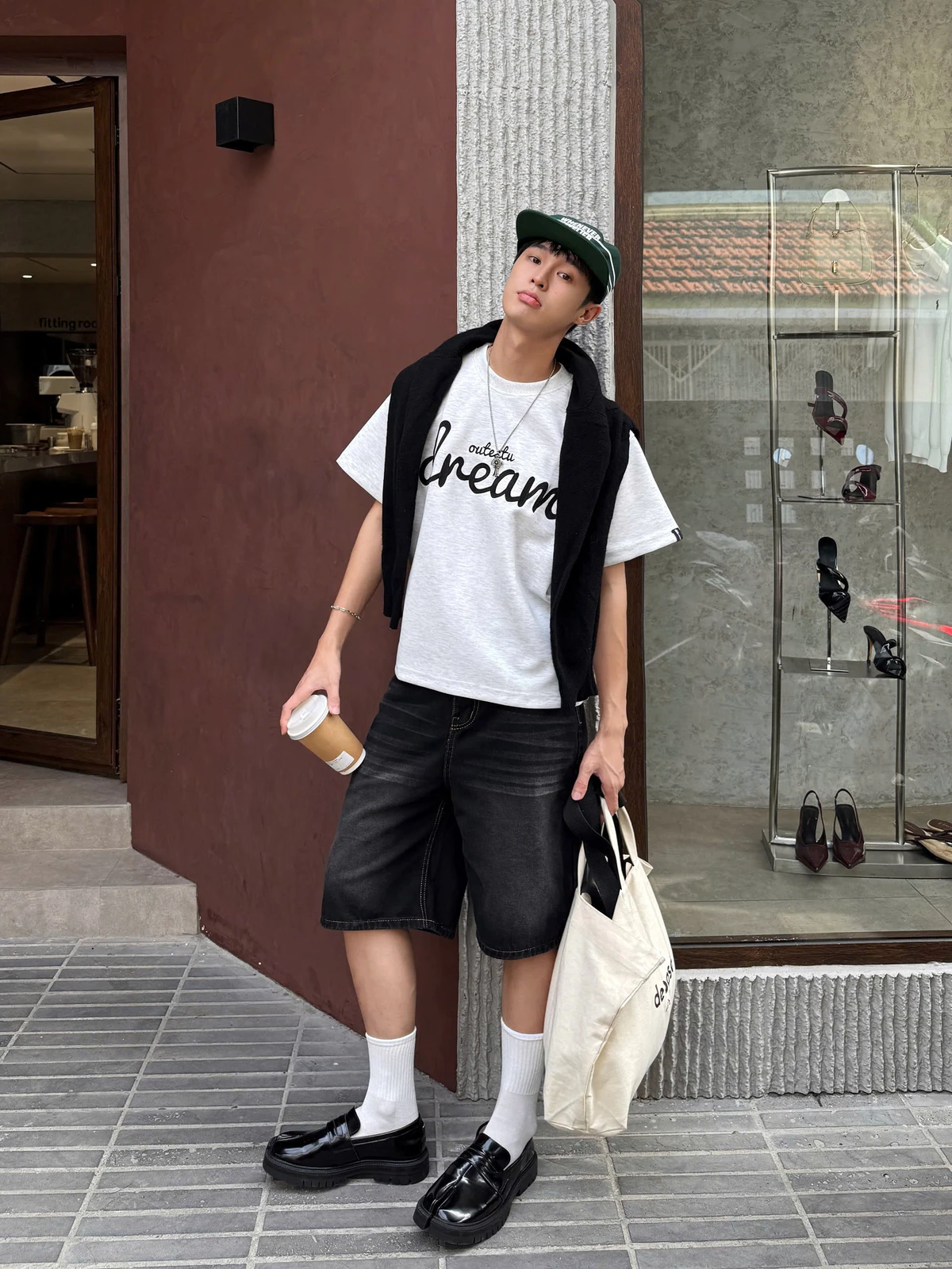 Áo Thun Form Boxy Outerity Dream Nỉ Hai Da Cổ Tròn Unisex Local Brand / Dreamer Collection