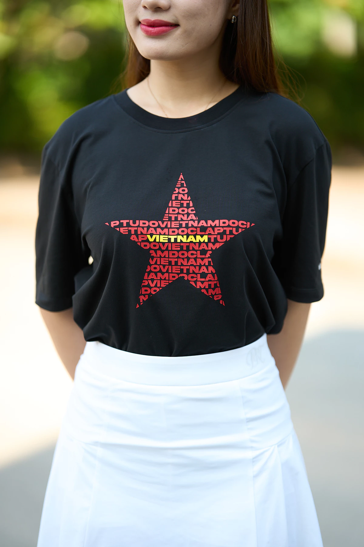 Áo Thun Unisex Cờ Đỏ Sao Vàng In Typography 5S FASHION Chất Cotton Mát, Thấm Hút U0ATS26054