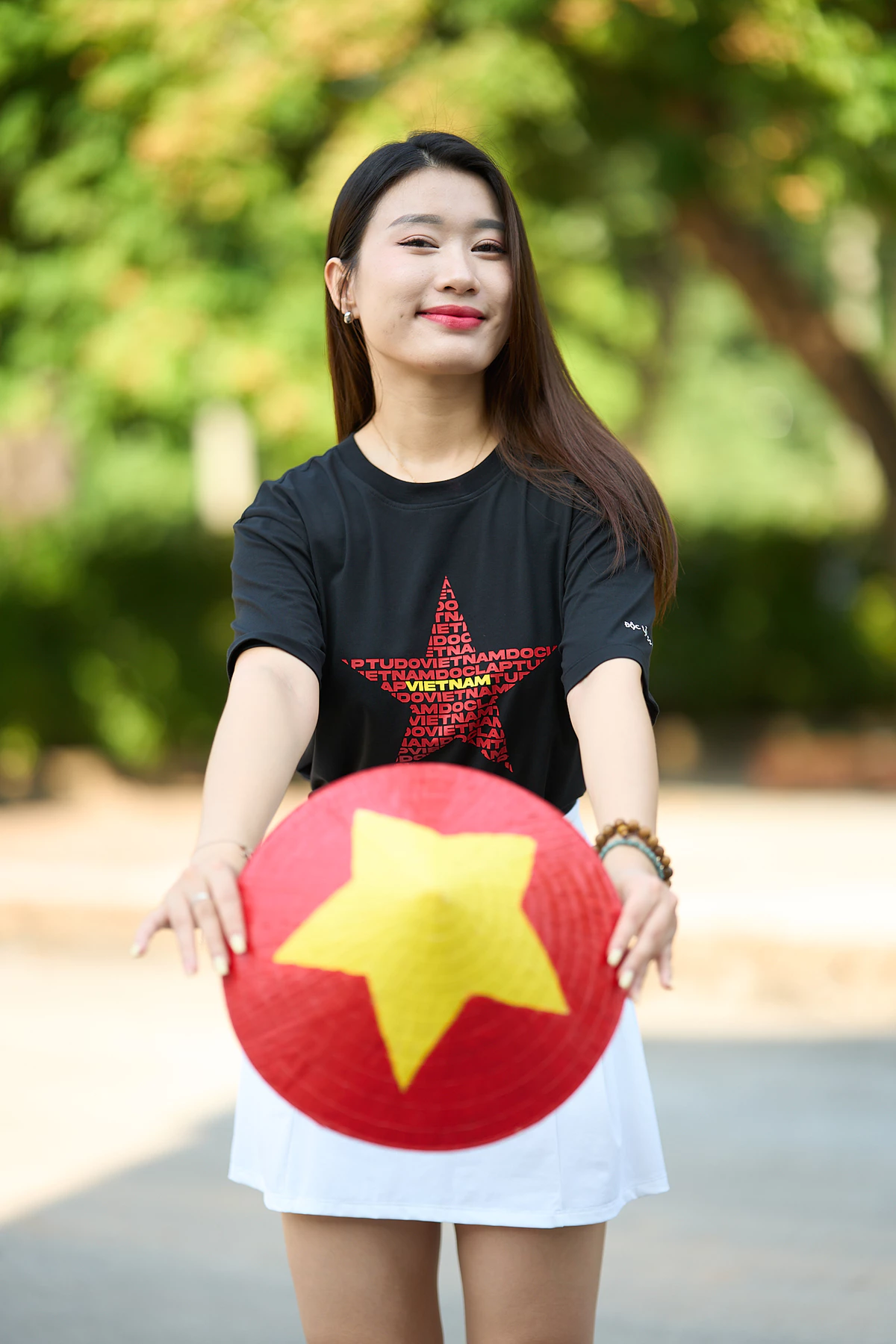 Áo Thun Unisex Cờ Đỏ Sao Vàng In Typography 5S FASHION Chất Cotton Mát, Thấm Hút U0ATS26054