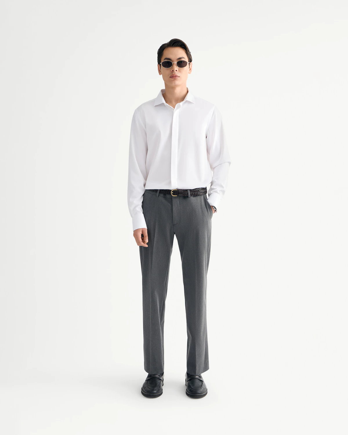 [UP TO 20%++] Áo Sơ Mi Nam Tay Dài Trơn Form Fitted - Routine 10S25SHL004