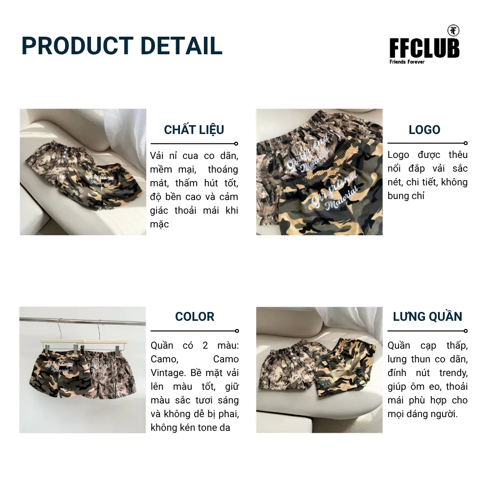 Áo ba lỗ đi kèm Quần nỉ cua Camo FFCLUB