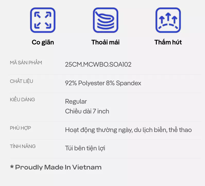 Quần short nam Travel shorts 7inch mềm mại, thoáng khí, quần đùi dạo phố, du lịch đi biển Coolmate