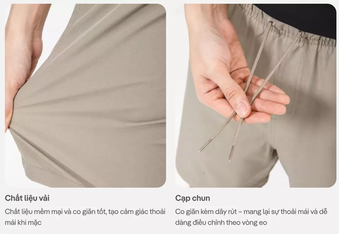 Quần short nam Travel shorts 7inch mềm mại, thoáng khí, quần đùi dạo phố, du lịch đi biển Coolmate