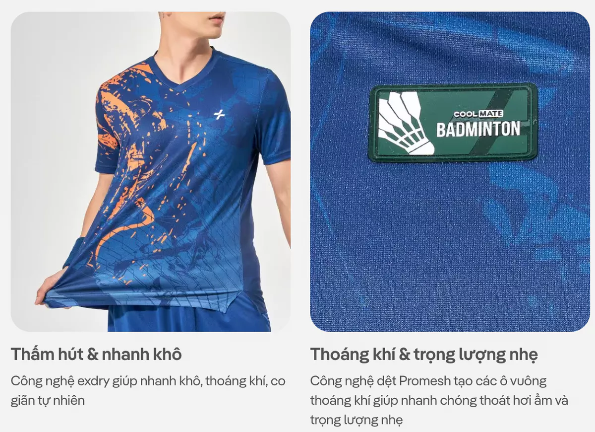 Áo thun thể thao nam cầu lông, Pickleball IN Abstract Graphic thấm hút, nhanh khô, thoáng khí Coolmate